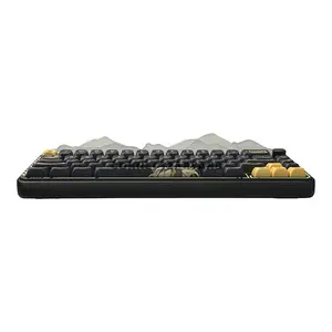 AULA LEOBOG Hi65 Black Tri-Mode 65% Mechanical Gaming Keyboard, Silent Cotton Candy Switch, Gasket-Mounted Design, Hot-Swappable 3/5-Pin PCB, CNC Aluminum Bottom Case, RGB Lighting, Multi-Function Knob, USB-C / 2.4GHz / Bluetooth