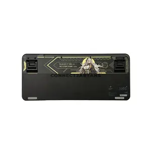 AULA LEOBOG Hi65 Black Tri-Mode 65% Mechanical Gaming Keyboard, Silent Cotton Candy Switch, Gasket-Mounted Design, Hot-Swappable 3/5-Pin PCB, CNC Aluminum Bottom Case, RGB Lighting, Multi-Function Knob, USB-C / 2.4GHz / Bluetooth