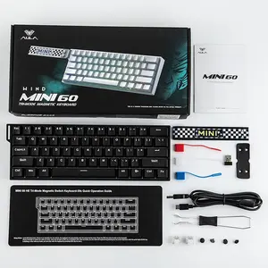 Aula MIN60 HE Magnetic Gaming Keyboard Black, LEOBOG Stormrise / Wind Cloud Magnetic Switches, 60% Compact Layout, Hall Effect Technology, RGB Backlighting, Esports Gaming Keyboard