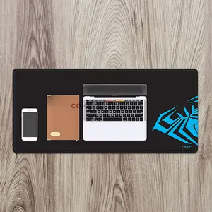 AULA MP-XL Black Extended Gaming Mouse Pad, 900 × 400 × 3mm Extra-Large Desk Mat, Smooth Speed-Type Fabric Surface, Anti-Slip Rubber Base, Stitched Edges