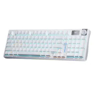 Aula S98 Wireless Mechanical Gaming Keyboard White, Blue/Red Switches, 98-Key Compact Layout, Tri-Mode Connectivity, RGB Backlighting, Hot-Swappable Keyboard