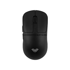 AULA SC680 Black Ergonomic Tri-Mode Wireless Gaming Mouse, PAW3395 Sensor, Up to 26,000 DPI, 58g Lightweight Design, 1000Hz Polling Rate, 7 Buttons, Bluetooth / 2.4GHz / USB-C Wired, 500mAh Battery