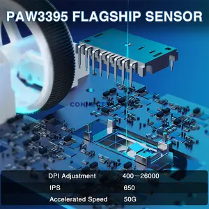 AULA SC680 White Ergonomic Tri-Mode Wireless Gaming Mouse, PAW3395 Sensor, Up to 26,000 DPI, 58g Lightweight Design, 1000Hz Polling Rate, 7 Buttons, Bluetooth / 2.4GHz / USB-C Wired, 500mAh Battery