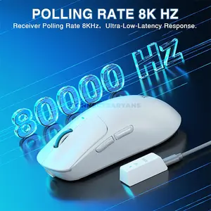 AULA SC680 White Ergonomic Tri-Mode Wireless Gaming Mouse, PAW3395 Sensor, Up to 26,000 DPI, 58g Lightweight Design, 1000Hz Polling Rate, 7 Buttons, Bluetooth / 2.4GHz / USB-C Wired, 500mAh Battery
