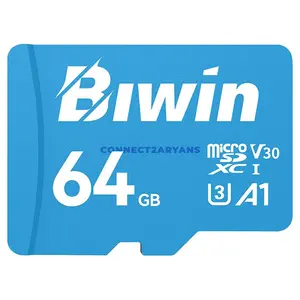Biwin MS100 UHS-I microSD Memory Card, Up to 256GB Capacity, 100MB/s Read Speed, Up to 50MB/s Write Speed, U3 V30 A1, Class 10 & High-Durability Storage