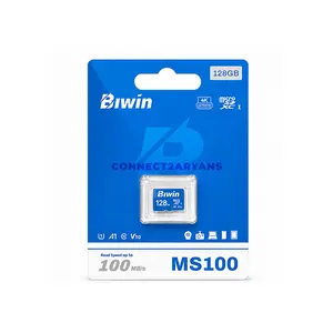 Biwin MS100 UHS-I microSD Memory Card, Up to 256GB Capacity, 100MB/s Read Speed, Up to 50MB/s Write Speed, U3 V30 A1, Class 10 & High-Durability Storage
