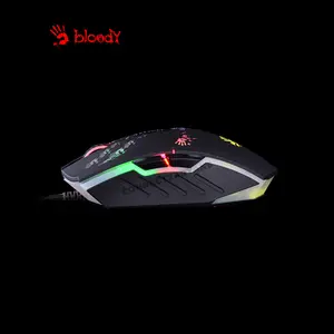 Bloody A60 Black Light Strike Gaming Mouse, 6200 CPI Optical Sensor, Light Strike Optical Switches, RGB Lighting Effects, Ultra-Fast Response Gaming Mouse, Wired USB Connectivity