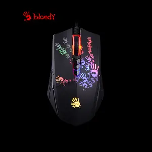 Bloody A60 Black Light Strike Gaming Mouse, 6200 CPI Optical Sensor, Light Strike Optical Switches, RGB Lighting Effects, Ultra-Fast Response Gaming Mouse, Wired USB Connectivity