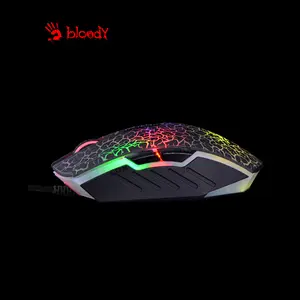 Bloody A70 Black Crack Drag Clicking Gaming Mouse, 6200 CPI Optical Sensor, Light Strike Optical Switches, Neon Backlit Effects, Drag Click Optimized Design, Wired USB Gaming Mouse
