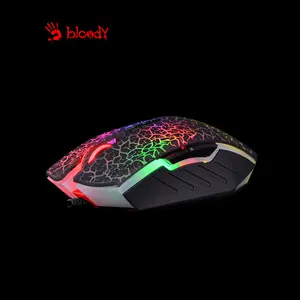 Bloody A70 Black Crack Drag Clicking Gaming Mouse, 6200 CPI Optical Sensor, Light Strike Optical Switches, Neon Backlit Effects, Drag Click Optimized Design, Wired USB Gaming Mouse