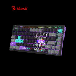 Bloody AT75 Alpha Cypher Ghost Optical Switch Mechanical Gaming Keyboard, 75% Compact Layout, Voice-Activated LED Lighting Bar, RGB Backlighting, Optical Mechanical Switches, Gaming Keyboard