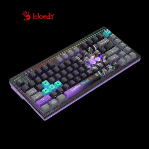 Bloody AT75 Alpha Cypher Ghost Optical Switch Mechanical Gaming Keyboard, 75% Compact Layout, Voice-Activated LED Lighting Bar, RGB Backlighting, Optical Mechanical Switches, Gaming Keyboard