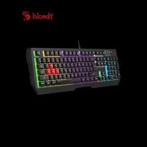 Bloody B135N Neon Backlit Gaming Keyboard, Multi-Key Anti-Ghosting, Adjustable Backlighting, Gaming Membrane Keys, Spill Resistant Design, Wired USB Gaming Keyboard