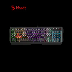 Bloody B135N Neon Backlit Gaming Keyboard, Multi-Key Anti-Ghosting, Adjustable Backlighting, Gaming Membrane Keys, Spill Resistant Design, Wired USB Gaming Keyboard