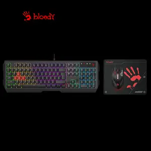 Bloody B1700 Gaming Combo, B140 RGB Gaming Keyboard, ES7 6000 CPI Gaming Mouse, BP50M Gaming Mouse Pad, Complete Gaming Peripheral Bundle