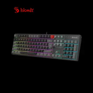 Bloody B230N Neon Backlit Gaming Keyboard Black, Multi-Key Anti-Ghosting, Adjustable Backlighting, Gaming Membrane Keys, Spill Resistant Design, Wired USB Gaming Keyboard