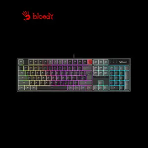 Bloody B230N Neon Backlit Gaming Keyboard Black, Multi-Key Anti-Ghosting, Adjustable Backlighting, Gaming Membrane Keys, Spill Resistant Design, Wired USB Gaming Keyboard