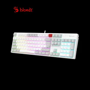 Bloody B230N Neon Backlit Gaming Keyboard White, Multi-Key Anti-Ghosting, Adjustable Backlighting, Gaming Membrane Keys, Spill Resistant Design, Wired USB Gaming Keyboard