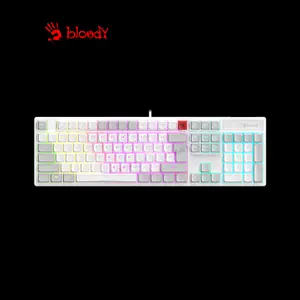 Bloody B230N Neon Backlit Gaming Keyboard White, Multi-Key Anti-Ghosting, Adjustable Backlighting, Gaming Membrane Keys, Spill Resistant Design, Wired USB Gaming Keyboard