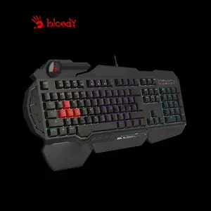 Bloody B310N Black Neon Backlit Gaming Keyboard, LK Light Strike Gaming Keys, Multi-Key Anti-Ghosting, Spill Resistant Design, Wired USB Gaming Keyboard