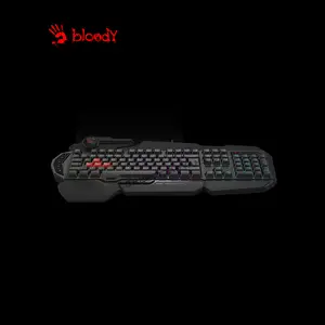 Bloody B310N Black Neon Backlit Gaming Keyboard, LK Light Strike Gaming Keys, Multi-Key Anti-Ghosting, Spill Resistant Design, Wired USB Gaming Keyboard