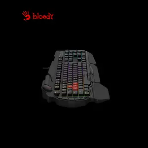 Bloody B310N Black Neon Backlit Gaming Keyboard, LK Light Strike Gaming Keys, Multi-Key Anti-Ghosting, Spill Resistant Design, Wired USB Gaming Keyboard