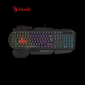 Bloody B310N Black Neon Backlit Gaming Keyboard, LK Light Strike Gaming Keys, Multi-Key Anti-Ghosting, Spill Resistant Design, Wired USB Gaming Keyboard