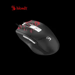 Bloody ES8 Fire Black RGB Gaming Mouse, 6000 CPI Optical Sensor, Fire Black Edition Design, RGB Lighting Effects, Ergonomic Gaming Design, Wired USB Gaming Mouse