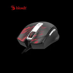 Bloody ES8 Fire Black RGB Gaming Mouse, 6000 CPI Optical Sensor, Fire Black Edition Design, RGB Lighting Effects, Ergonomic Gaming Design, Wired USB Gaming Mouse