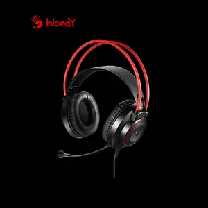 Bloody G200 Black Red Gaming Headset, Stereo Audio Drivers, Noise-Cancelling Microphone, Comfortable Over-Ear Design, Wired Gaming Headset