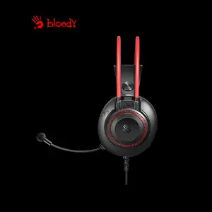 Bloody G200S Black Red Gaming Headset, Stereo Audio Drivers, Noise-Cancelling Microphone, Comfortable Over-Ear Design, Wired Gaming Headset