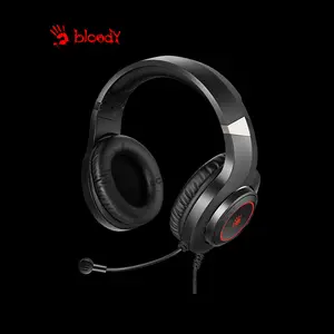 Bloody G220S Black Gaming Headset, Stereo Audio Drivers, Noise-Cancelling Microphone, Comfortable Over-Ear Design, Wired Gaming Headset