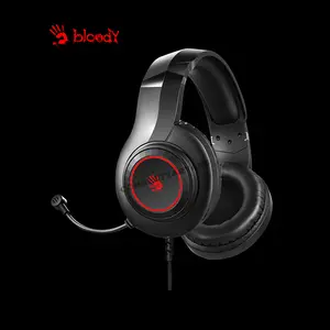 Bloody G220S Black Gaming Headset, Stereo Audio Drivers, Noise-Cancelling Microphone, Comfortable Over-Ear Design, Wired Gaming Headset