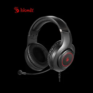 Bloody G220S Black Gaming Headset, Stereo Audio Drivers, Noise-Cancelling Microphone, Comfortable Over-Ear Design, Wired Gaming Headset