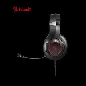 Bloody G220S Black Gaming Headset, Stereo Audio Drivers, Noise-Cancelling Microphone, Comfortable Over-Ear Design, Wired Gaming Headset
