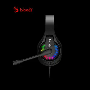 Bloody G230 Black Stereo Gaming Headset, High-Quality Audio Drivers, Noise-Cancelling Microphone, Comfortable Over-Ear Design, Wired Gaming Headset