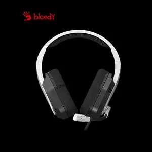 Bloody G260P White Gaming Headset, Stereo Audio Drivers, Noise-Cancelling Microphone, Comfortable Over-Ear Design, Wired Gaming Headset
