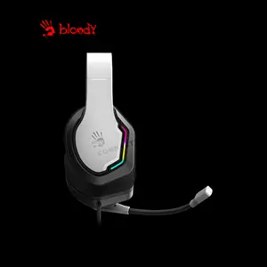 Bloody G260P White Gaming Headset, Stereo Audio Drivers, Noise-Cancelling Microphone, Comfortable Over-Ear Design, Wired Gaming Headset