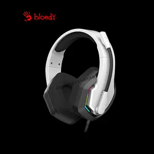 Bloody G260P White Gaming Headset, Stereo Audio Drivers, Noise-Cancelling Microphone, Comfortable Over-Ear Design, Wired Gaming Headset