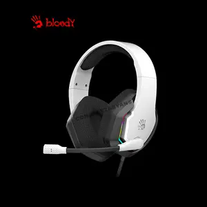 Bloody G260P White Gaming Headset, Stereo Audio Drivers, Noise-Cancelling Microphone, Comfortable Over-Ear Design, Wired Gaming Headset