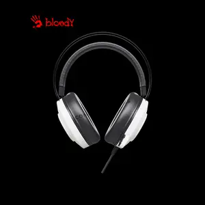 Bloody G521 White Virtual 7.1 Surround Sound Gaming Headset, RGB Lighting Effects, Noise-Cancelling Microphone, Comfortable Over-Ear Design, USB Gaming Headset
