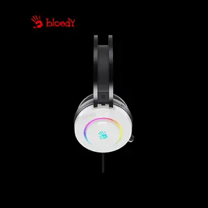 Bloody G521 White Virtual 7.1 Surround Sound Gaming Headset, RGB Lighting Effects, Noise-Cancelling Microphone, Comfortable Over-Ear Design, USB Gaming Headset