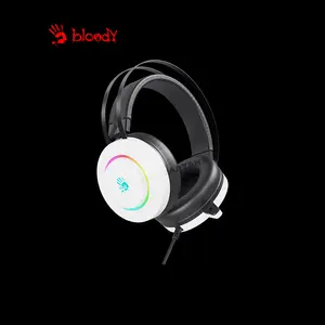Bloody G521 White Virtual 7.1 Surround Sound Gaming Headset, RGB Lighting Effects, Noise-Cancelling Microphone, Comfortable Over-Ear Design, USB Gaming Headset