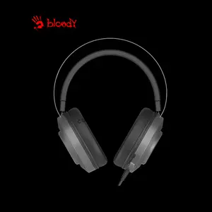 Bloody G521S Grey Gaming Headset, Virtual 7.1 Surround Sound, Noise-Cancelling Microphone, RGB Lighting Effects, Grey Over-Ear Gaming Headset