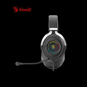 Bloody G535 Black & Silver Gaming Headset, Virtual 7.1 Surround Sound, Noise-Cancelling Microphone, RGB Lighting Effects, Comfortable Over-Ear Gaming Headset