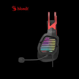 Bloody G560 Red Gaming Headset, Virtual 7.1 Surround Sound, Noise-Cancelling Microphone, RGB Lighting Effects, Comfortable Over-Ear Gaming Headset