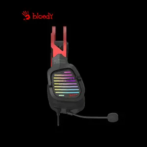 Bloody G560 Red Gaming Headset, Virtual 7.1 Surround Sound, Noise-Cancelling Microphone, RGB Lighting Effects, Comfortable Over-Ear Gaming Headset