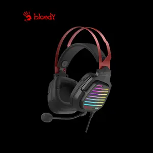 Bloody G560 Red Gaming Headset, Virtual 7.1 Surround Sound, Noise-Cancelling Microphone, RGB Lighting Effects, Comfortable Over-Ear Gaming Headset