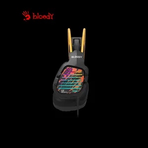Bloody G565 Energy Black Gaming Headset, Virtual 7.1 Surround Sound, Noise-Cancelling Microphone, RGB Lighting Effects, Energy Black Over-Ear Gaming Headset