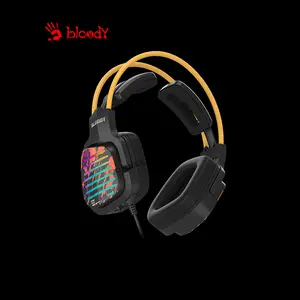Bloody G565 Energy Black Gaming Headset, Virtual 7.1 Surround Sound, Noise-Cancelling Microphone, RGB Lighting Effects, Energy Black Over-Ear Gaming Headset